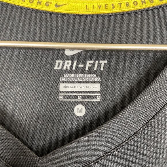 Nike Dri-Fit Men's Livestrong Long Sleeve Top Black Size Medium - Picture 6 of 7